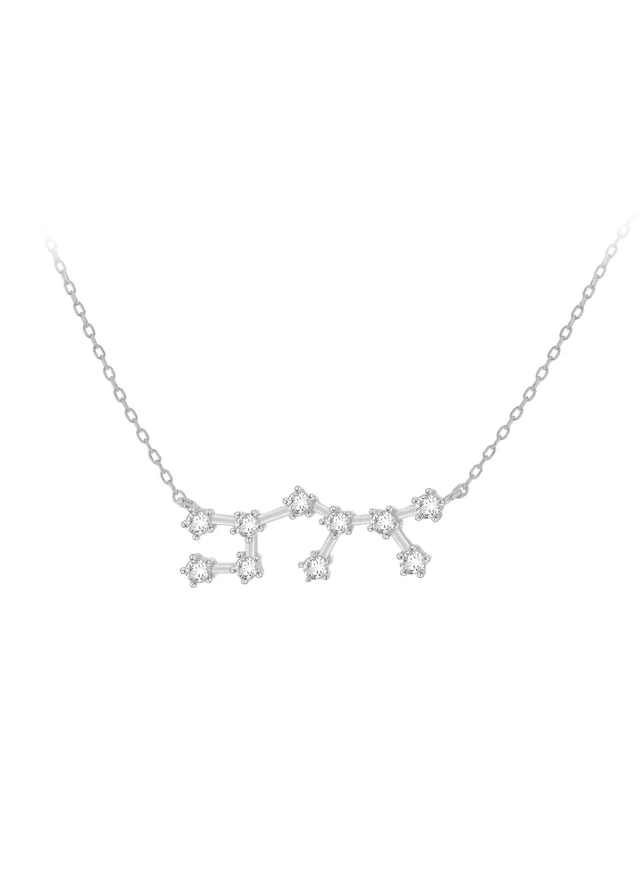 Golden Moments Sterling Silver Sagittarius Star Constellation Necklace