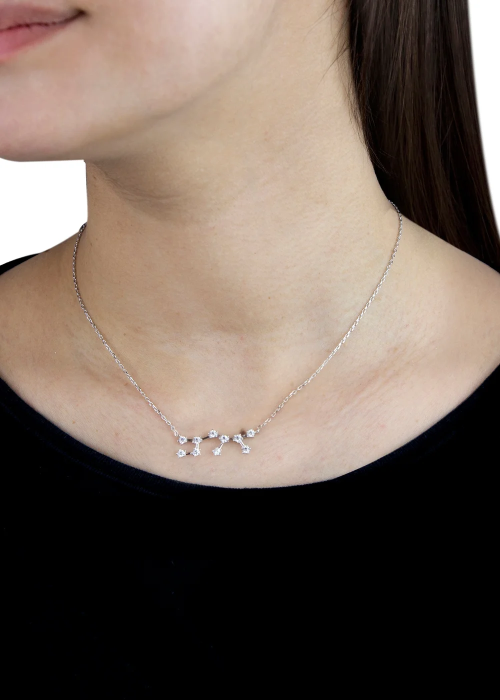 Golden Moments Sterling Silver Sagittarius Star Constellation Necklace - One Size Image 2