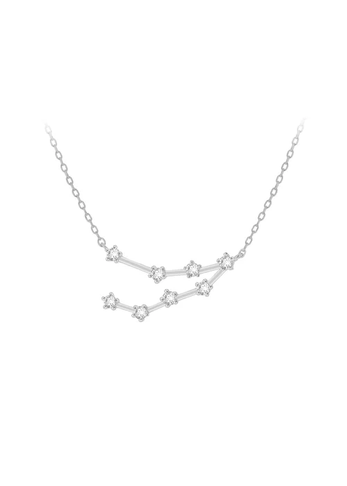 Golden Moments Sterling Silver Capricorn Star Constellation Necklace - One Size Image 1