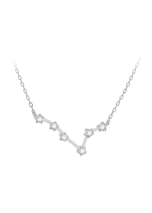 Golden Moments Sterling Silver Pisces Star Constellation Necklace - One Size Image 1