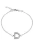 Golden Moments Sterling Silver CZ 'D' Initial Bracelet - D Image 1