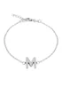 Golden Moments Sterling Silver CZ 'M' Initial Bracelet - M Image 1