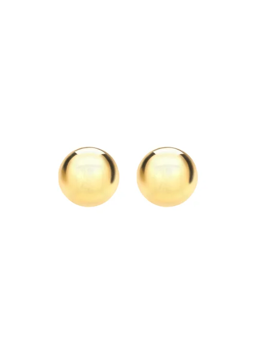 Golden Moments Yellow Gold Plated Ball Studs (8mm ) - One Size Image 1