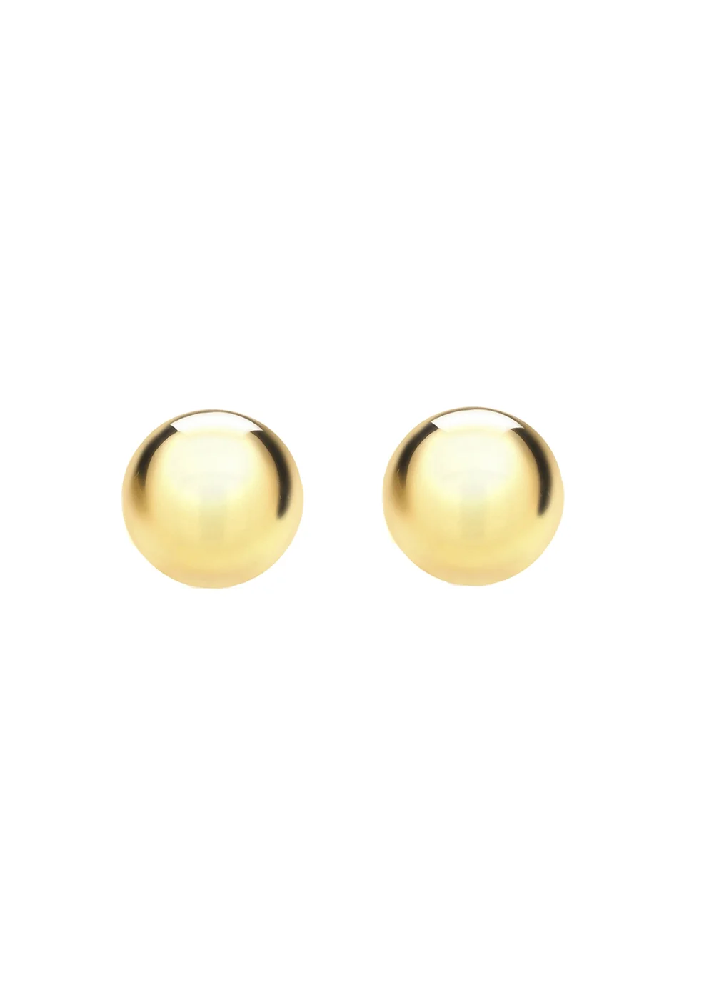 Golden Moments Sterling Silver Yellow Gold Plated Ball Studs (6mm) - One Size Image 1