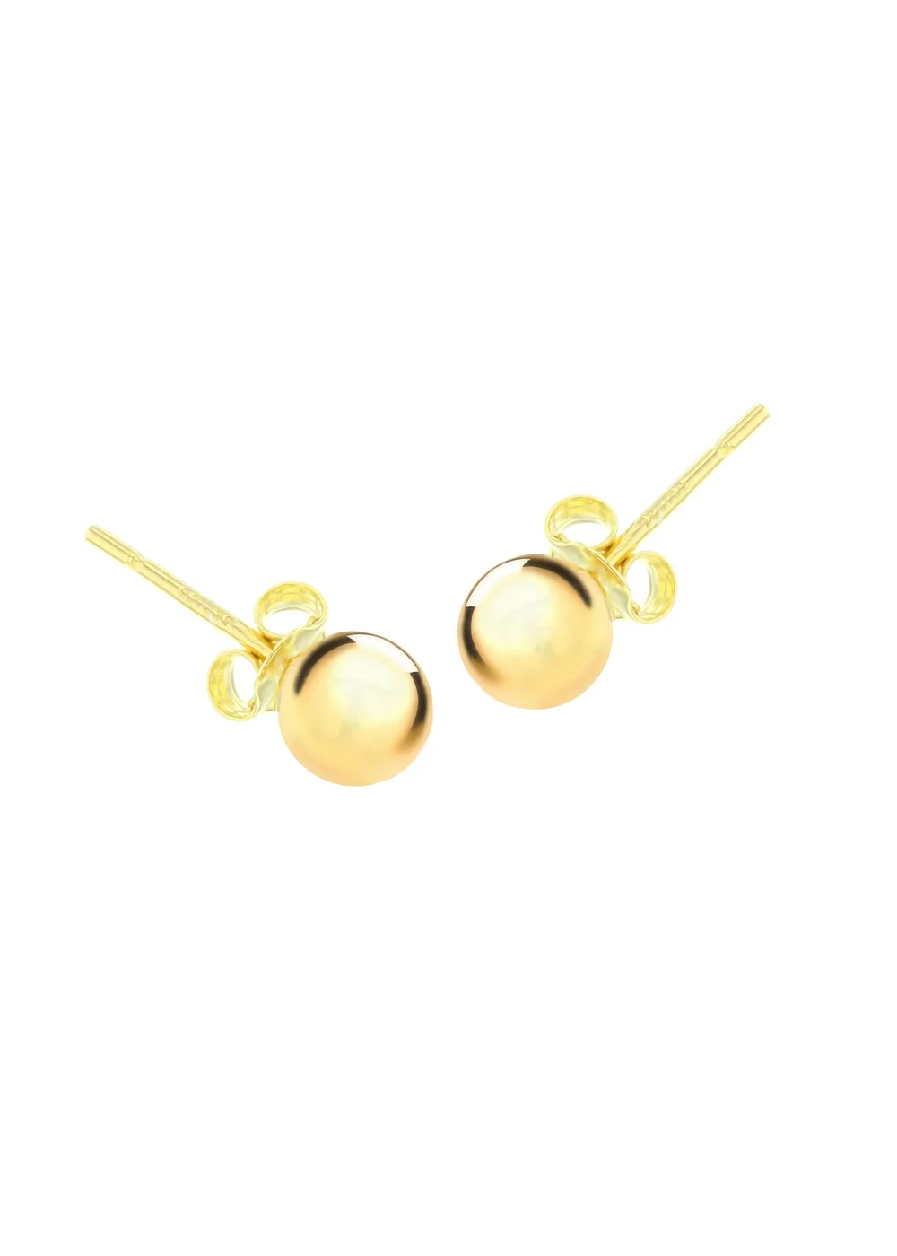Golden Moments Sterling Silver Yellow Gold Plated Ball Studs (6mm) - One Size Image 2