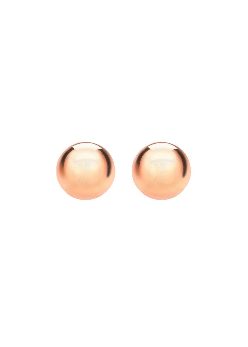 Golden Moments Sterling Silver Rose Gold Plated Ball Studs (8mm) - One Size Image 1