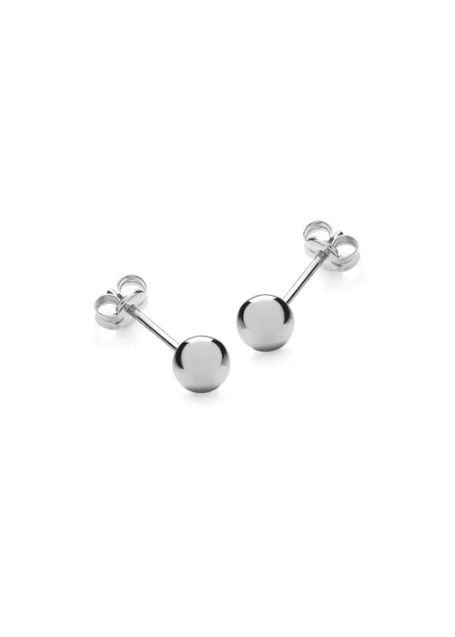 Golden Moments Sterling Silver 6mm Ball Stud Earrings - One Size Image 1