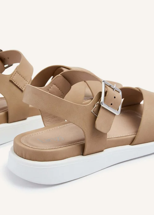 Linzi Alanis Mocha Faux Leather Footbed Flatform Sandals - Size 7 Image 4