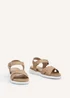Linzi Alanis Mocha Faux Leather Footbed Flatform Sandals - Size 7 Image 3