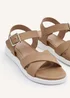 Linzi Alanis Mocha Faux Leather Footbed Flatform Sandals - Size 7 Image 5