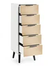 Julian Bowen Alba 5 Drawer Narrow Chest in White and Oak (120.5 x 45 x 40cm) - No Size Image 3