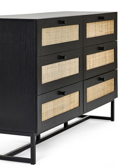 Julian Bowen Padstow 6 Drawer Chest in Black (75 x 120 x 40cm) - One Size Image 3