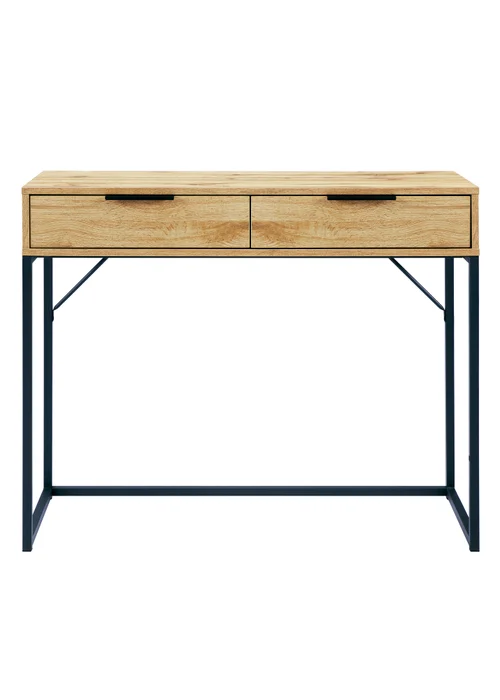 Julian Bowen Bali 2 Drawer Table in Light Oak (80 x 100 x 45cm) - One Size Image 3