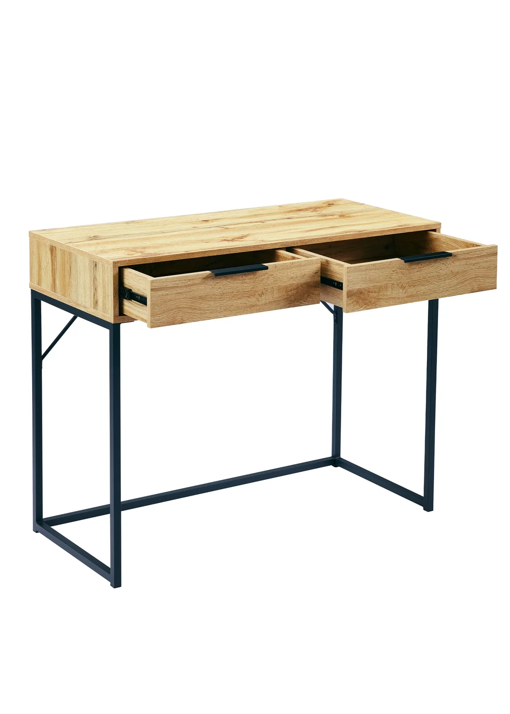 Julian Bowen Bali 2 Drawer Table in Light Oak (80 x 100 x 45cm) - One Size Image 2