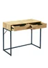 Julian Bowen Bali 2 Drawer Table in Light Oak (80 x 100 x 45cm) - One Size Image 2