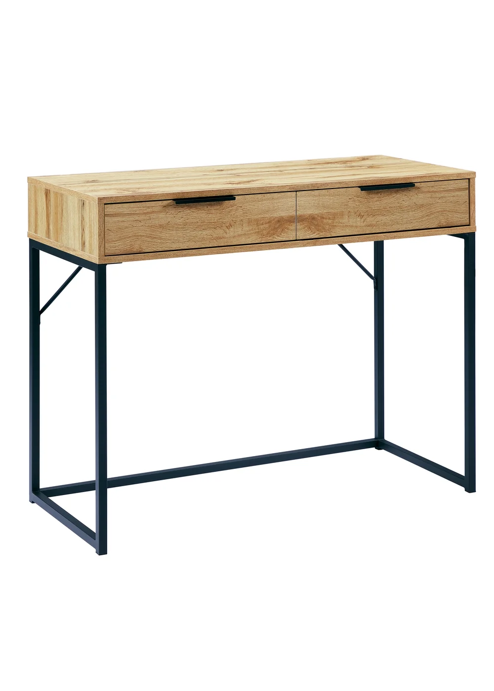 Julian Bowen Bali 2 Drawer Table in Light Oak (80 x 100 x 45cm) - One Size Image 1