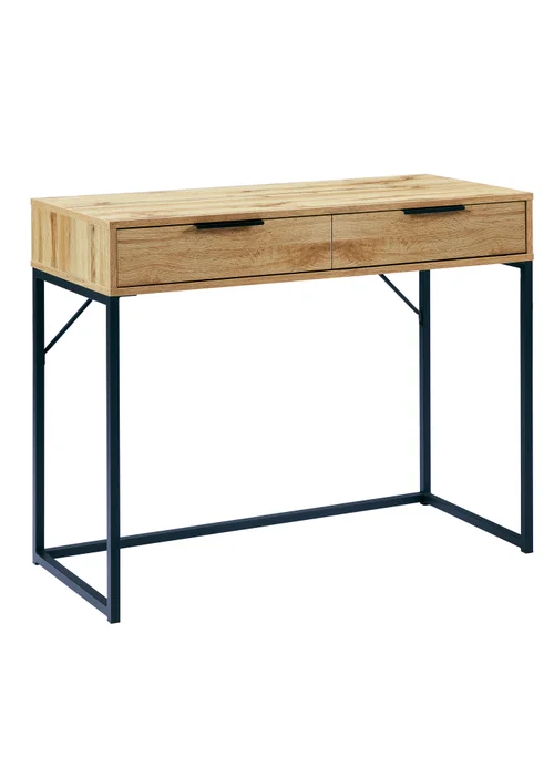Julian Bowen Bali 2 Drawer Table in Light Oak (80 x 100 x 45cm) - One Size Image 1