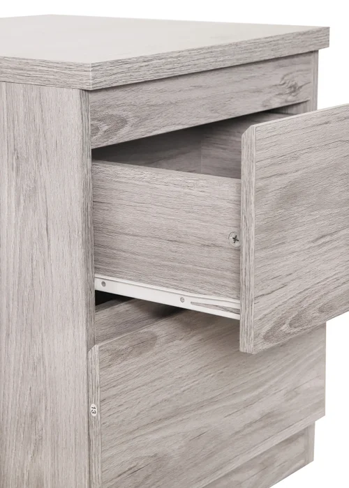 Julian Bowen Jupiter 2 Drawer Bedside in Grey Oak (57 x 45 x 45cm) - No Size Image 4