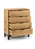 Julian Bowen Bali 4 Drawer Chest in Light Oak (97 x 80 x 40cm) - One Size Image 4