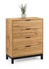 Julian Bowen Bali 4 Drawer Chest in Light Oak (97 x 80 x 40cm) - One Size Image 3