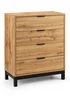Julian Bowen Bali 4 Drawer Chest in Light Oak (97 x 80 x 40cm) - One Size Image 2