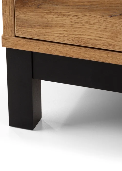 Julian Bowen Bali 2 Door 1 Drawer Wardrobe in Light Oak (185 x 92 x 55cm) - No Size Image 4