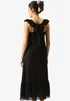 Gini London Black Ruffle Short Sleeve Maxi Dress - 12 Image 2