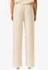Gini London Ivory Textured Elastic Waist Pull On Trousers - S/M Image 2