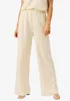 Gini London Ivory Textured Elastic Waist Pull On Trousers - S/M Image 4