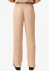 Gini London Beige Plisse Loungewear Wide Leg Trousers - M/L Image 2