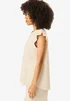 Gini London Ivory Frill Sleeves Textured Oversized Top - M/L Image 4