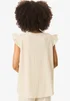 Gini London Ivory Frill Sleeves Textured Oversized Top - M/L Image 2