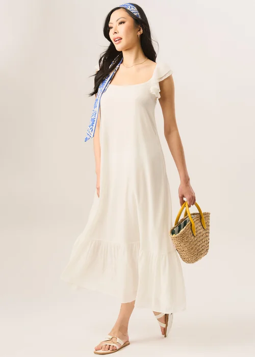 Gini London White Ruffle Short Sleeve Maxi Dress - 14 Image 4