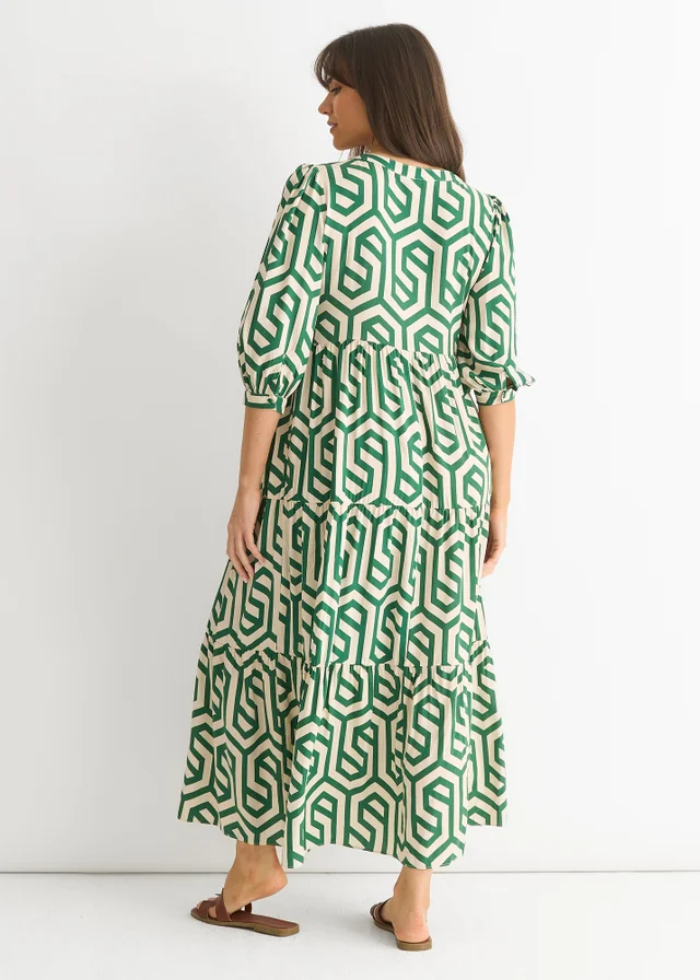 Gini London Green Long Sleeve Maxi Dress