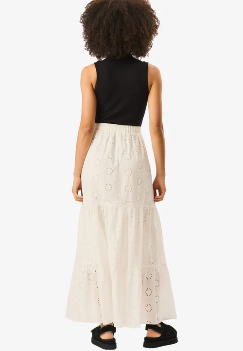 Gini London White Tiered Lace Embroidered Long Skirt - 10 Image 2