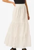 Gini London White Tiered Lace Embroidered Long Skirt - 10 Image 3