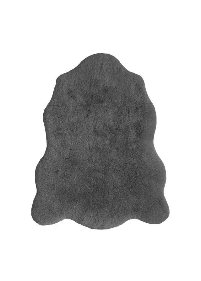 Homemaker Dark Grey Luxury Fur Single Rug