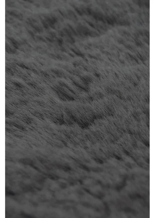 Homemaker Dark Grey Luxury Fur Single Rug - 70 X 90 Image 2