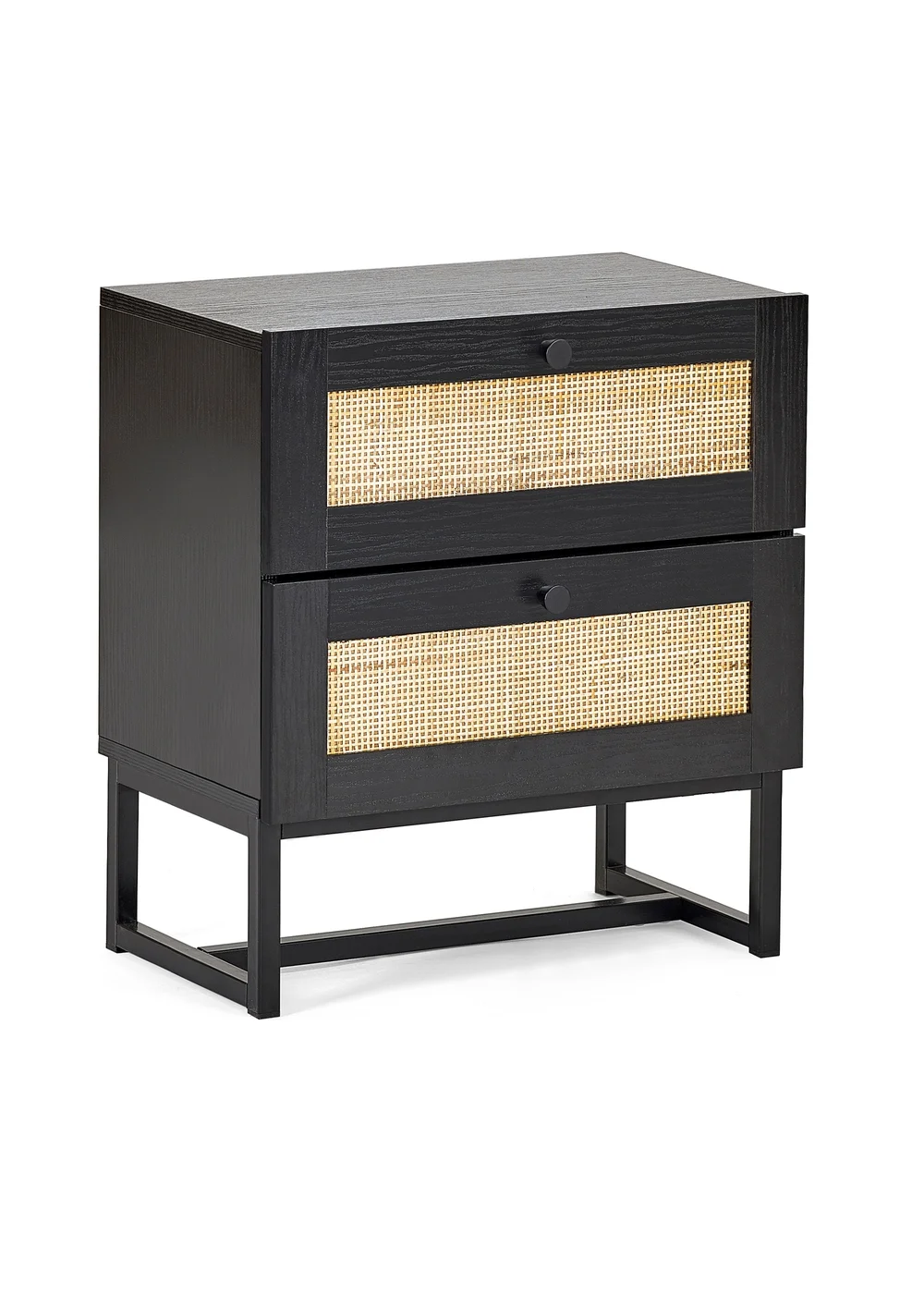Julian Bowen Padstow 2 Drawer Bedside in Black (55 x 50 x 30cm) - No Size Image 2