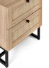 Julian Bowen Brown Padstow 2 Drawer Bedside in Oak(55 x 50 x 30cm) - One Size Image 4