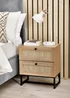Julian Bowen Brown Padstow 2 Drawer Bedside in Oak(55 x 50 x 30cm) - One Size Image 1