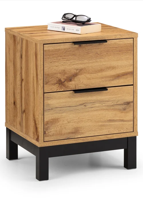 Julian Bowen Bali 2 Drawer Bedside in Light Brown (57.5 x 45 x 40cm) - One Size Image 3