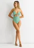 Gini London Green Wave Pint Tie Front Swimsuit - Size 8 Image 1