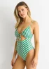 Gini London Green Wave Pint Tie Front Swimsuit - Size 8 Image 4