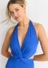 Gini London Cobalt Blue Twisted Cut out Halter Swimsuit - Size 8 Image 3