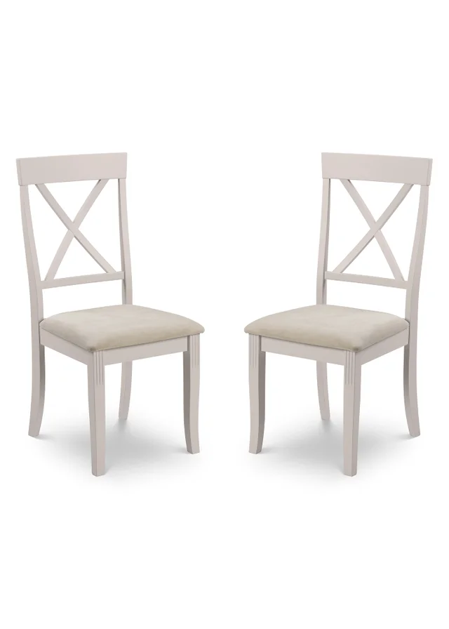 Julian Bowen Grey Davenport Elephant Dining Chairs Set Of 2 (96.5 x 44 x 52cm)