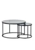 Julian Bowen Black Round Nesting Coffee Tables Smoked Glass (50 x 80 x 80cm) - One Size Image 3