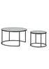 Julian Bowen Black Round Nesting Coffee Tables Smoked Glass (50 x 80 x 80cm) - One Size Image 2