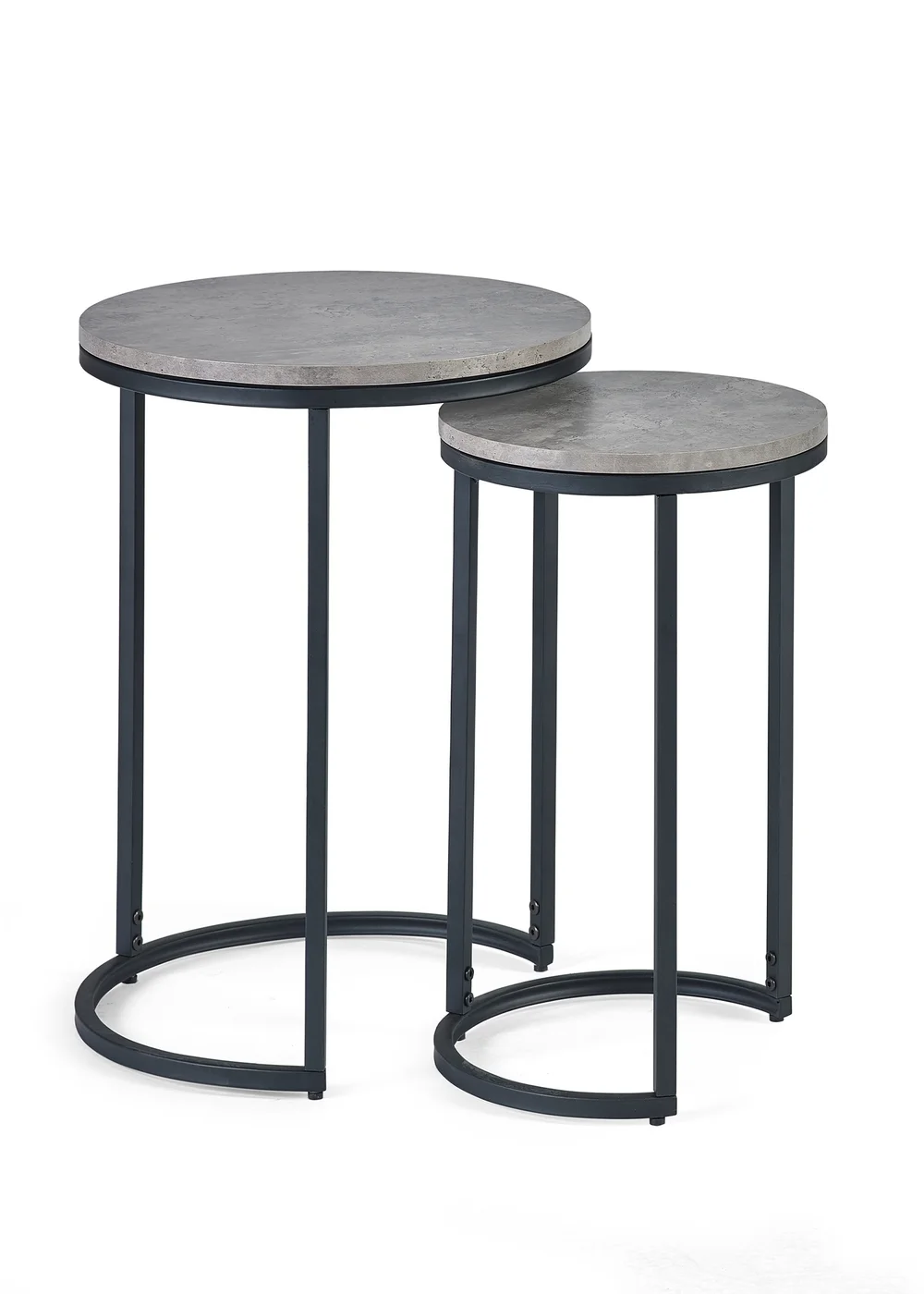 Julian Bowen Black Staten Round Nesting Side Tables (55 x 40 x 40cm) - One Size Image 2