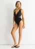 Gini London Black Twisted Cut out Halter Swimsuit - Size 14 Clothing Image 4